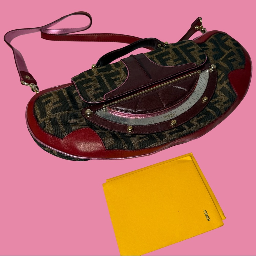 Fendi Zucca Vanity Mirror Clutch Tobacco Pink - Picture 11 of 13